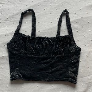 Urban Outfitters Velvet Cropped Tank Top